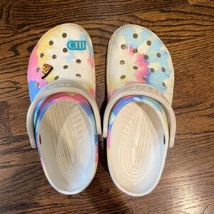 Rainbow Tie dye crocs